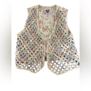 Vintage KEREN Hart Floral Cotton Vest